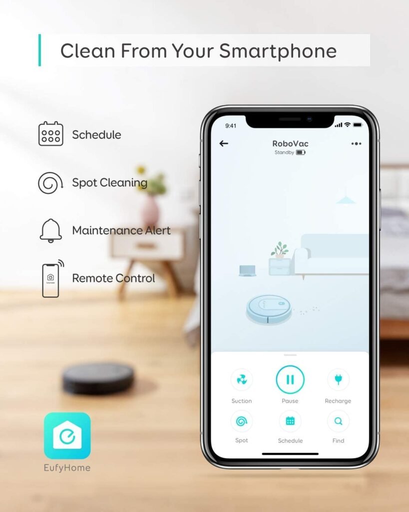 eufy by Anker, RoboVac G10 Hybrid, Smart Dynamic Navigation, 2-in-1 Sweep and mop, Wi-Fi, Super-Slim, 2000Pa Strong Suction, Quiet, Self-Charging, for Hard Floors Only(Renewed)