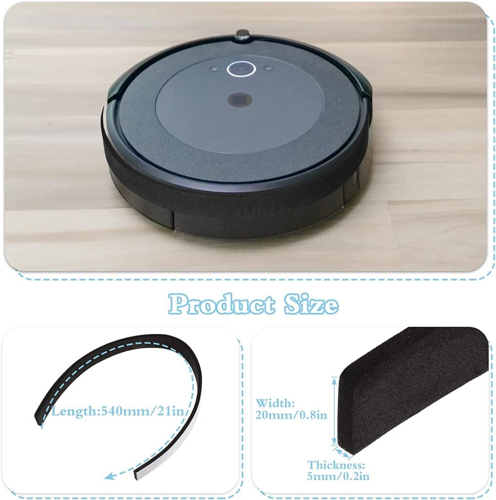 Robot Vacuum Bumper 4 Pieces Soft Bumper Sweeping Robot Bumper Protector Black Sweeping Robot Cover for Robot Furniture Vacuum Cleaner Home Office Restaurant Applications